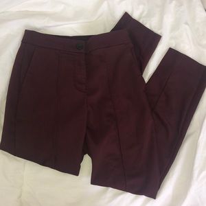 Burgundy Express Ankle High Rise Pants